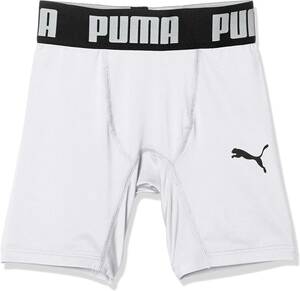 【KCM】Z-puma-511-160★展示品★【PUMA/プーマ】ジュニア　ショートタイツ インナースパッツ　サッカー　656334-04　ホワイト　160