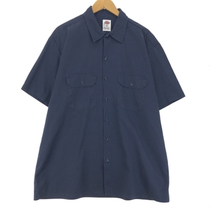 古着 ディッキーズ Dickies 半袖 ワークシャツ メンズXL /eaa452210 【SS2409_50%】