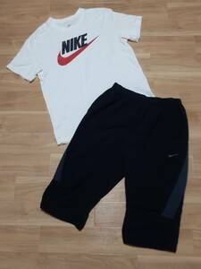 NIKE ナイキ Tシャツ AR5005 ホワイト 状態良い ハーフパンツ 435875 ブラック 美品 上下セット size M 