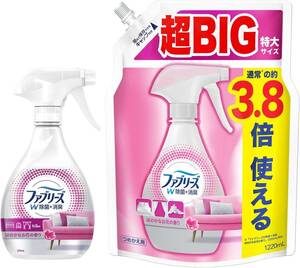 【まとめ買い】ファブリーズ W除菌 消臭スプレー 布用 ほのかなお花の香り 本体 370mL+詰め替え 1,220mL