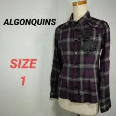 ALGONQUINS　アルゴンキン　チェックシャツ　レディース　パープル