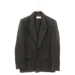 サンローランパリ 23SS Pinstriped blazer ピンストライプ ブレザー 1B シングルテーラードジャケット ブラック 721332 Y1G34