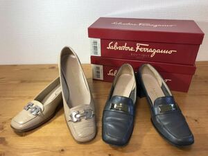 10-111 Salvatore Ferragamo サルヴァトーレフェラガモ フェラガモ パンプス サイズ 5 1/2 おまとめ セット 箱付き レディース 女性用