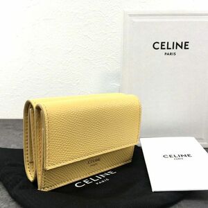 ☆送料無料☆ 極美品 CELINE コンパクトウォレット フォールデット イエロー 箱付き 396