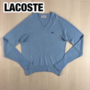 IZOD LACOSTE アイゾッドラコステ アクリル ニットセーター M ライトブルー ラグランスリーブ ワニ USA製