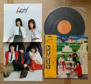 レイジー●LP●レイジー5　ファイブ　LAZY　ポスター付　浜田金吾　加瀬邦彦　近田春夫　岡田冨美子　井上鑑　帯付　美品　23