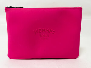 送料無料 HERMES エルメス ネオバンMM ポーチ クラッチバッグ セカンドバッグ ピンク ポリアミド エラスタン