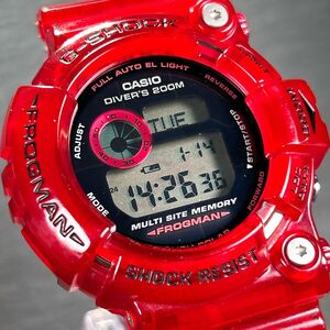 美品 CASIO カシオ G-SHOCK ジーショック FROGMAN フロッグマン 第3回 イルクジ キャンディーレッド GW-203K-4JR 腕時計 ソーラー デジタル