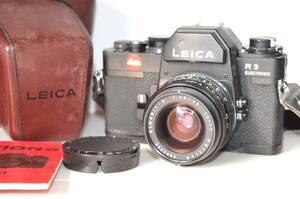 M LEICA R3 ELECTRONIC ライカ Ｒ３ 一眼レフ カメラ 革ケース LEITZ WETZLAR ライツ ELMARIT-R 1：2.8/28 レンズ