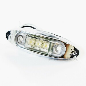 LED サイド マーカー ランプ ライト 1個 DC12V 24V クリア 白色発光 牽引車 小型 路肩 車幅 車高 トラック テールライト 大型車