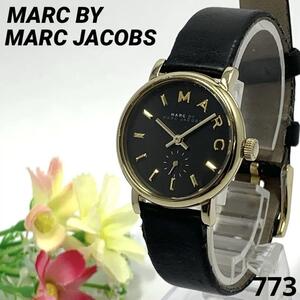 773 稼働品 MARC BY MARC JACOBS マークバイマークジェイコブス レディース 腕時計 ブラック 新品電池交換済 クオーツ式 人気 希少