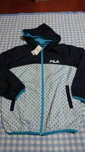 〇♪130☆保管品・未使用☆FILA☆裏トリコットジップアップパーカー　ブルー160