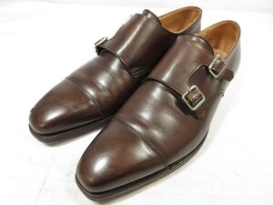 【クロケット&ジョーンズ CROCKETT&JONES】LOWNDES ロウンズ ダブルモンクストラップシューズ 靴 (メンズ) size6.5E 濃茶 □30MZA6236