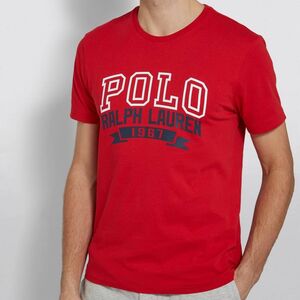 USA正規品 【XL】 POLO ポロ RALPH LAUREN ラルフローレン Arch 半袖 クルーネック Ｔシャツ クラシックフィット 綿100% 赤 (RL2)