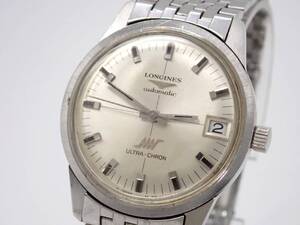 稼動品 1円～☆LONGINES ロンジン AT/自動巻き メンズ腕時計 ULTRA-CHRON ウルトラクロン シルバー文字盤 デイト ラウンド/N1210-28600