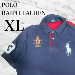 (1円スタート)POLO RALPH LAUREN ポロラルフローレンポロシャツ ビックポニー刺繍 オーバーサイズ XL 1スタ