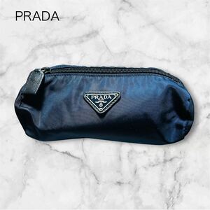 PRADA プラダ ポーチ テスート　ナイロン 三角ロゴ　ネイビー　 小物入れ テスートナイロン マルチケース ペンケース