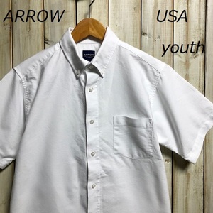 sh●62 米買付 ARROW オックスフォードボタンダウンシャツ boys 16 (Sぐらい） オフホワイト ヴィィンテージ