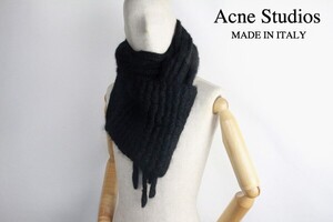 イタリア製 アクネ ストゥディオズ Acne Studios フリンジ ロングマフラー 黒 メンズ レディース AURALEE comoli オーラリー コモリ