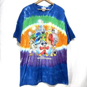 ■ 00s ” 2014 Walt Disney World ” ウォルト ディズニーワールド タイダイ染め Tシャツ サイズXL レインボー アメカジ ファンタジア ■