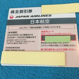 【最新・通知送料無料】JAL 日本航空　株主優待券1枚 ５０％割引（片道）番号通知のみ送料無料 2025年11月30日搭乗分 航空券 割引券