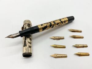 万年筆 PLATINUM ペン先 750 K18 14K 文房具 ゴールド 筆記未確認 最大径:φ約15mm 本体全長 約15cm 1204-F 256-02.03＿YH