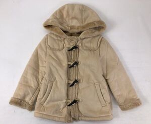 BEAMS mini アメカジ オーセンティック 古着 トグルボタン フェイクムートン パーカー ジャケット キッズ 子供服 110 ベージュ