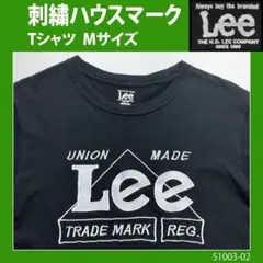 【刺繍ハウスマーク】Lee　リー　ロゴTシャツ　黒　M　◆古着ヴィンテージバンド