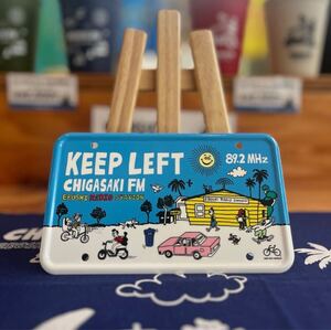 茅ヶ崎FM 公式グッズ KEEP LEFT プレート 自転車用 サザンオールスターズ 茅ヶ崎カフェ サザン RYU AMBE 未使用品 