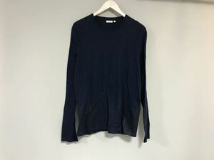 本物カルバンクラインCalvinKleinコットンプリント長袖TシャツロンTメンズサーフアメカジミリタリースーツビジネス紺ネイビーM