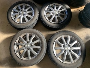 在庫処分１円売り切り　軽自動車　155/65R14　スタッドレスタイヤ付きアルミ４本セット　グッドイヤーICENAVI6