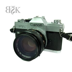 キヤノン ETb フィルムカメラ ブラック レンズセット レンズ50mm 1:1.4 不動品 Canon ◆