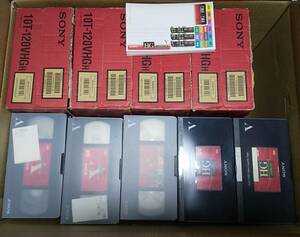 【中古】SONY VHS ビデオカセットテープ 90本セット(スタンダード＆ハイグレード) 未使用ラベル付き ソニー ビデオテープ 【ジャンク】