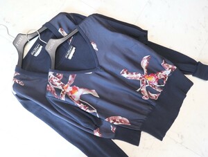 美品★サルヴァトーレフェラガモ★Italy製★シルクパネル カーディガン&インナー ツインニット アンサンブル size S