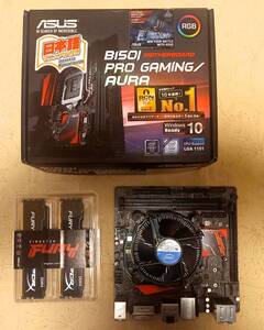 【自作PC・美品・Win10認証】ASUS「B150I PRO GAMING/AURA」（LGA1151）+Core i5 6400+DDR4メモリ（16GB）【外箱入・付属品】