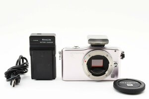 Olympus Pen mini E-PM1 ピンク ボディ 1230万画素 ミラーレス一眼 [美品] フラッシュ バッテリー 充電器付き 手ぶれ補正