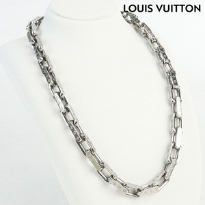 6/16はさらに+11倍 中古 ルイヴィトン ネックレス レディース ブランド LOUIS VUITTON チェーン モノグラム M00307 シルバー アクセサリー