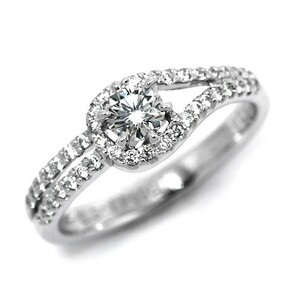 婚約指輪 安い プラチナ ダイヤモンド 0.3カラット 鑑定書付 0.32ct Dカラー VVS2クラス 3EXカット GIA