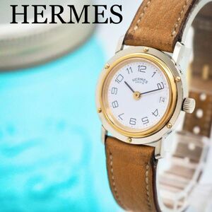 209 HERMES エルメス時計　レディース腕時計　クリッパー　ブラウン　人気