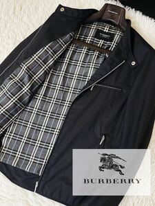 e36 【うすで撥水レインコーデ!!】シャドーチェック!! 定価12万●超美品BURBERRY LONDON●ブルゾンジャケット バーバリーライダース メンズ