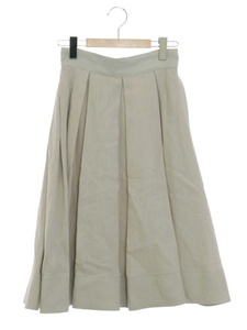 FOXEY フォクシーブティック スカート 38 ベージュ A-Line Pleated Skirt リネン 36910