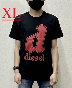 ディーゼル　Tシャツ 41B24　ブラック　XL　ロゴ　新品 タグ付　A08681 0GRAI　BIGロゴプリント　コーディネート　アクセント