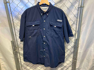 COLUMBIA Bahama shirts OMNI-SHADE 半袖シャツ ネイビー サイズL コロンビア オムニシェイド バハマシャツ