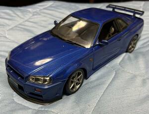 1/18 オートアート　ニッサン　スカイライン　GT-R R34 ブルー　難あり　ジャンク