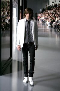 【レア】2005年SS エディ期 ディオールオム ホワイト チューブ ジャケット 44 / Dior Homme メンズ スーツ 白 エディスリマン