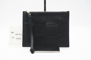 ☆安心の３大保証☆ ABランク ≪BOTTEGA VENETA ボッテガ ヴェネタ/クラッチバッグ≫ 690599 カセット レザー ビルポーチ ブラック 送料込