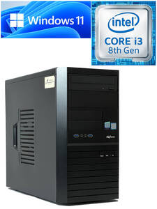 □【Core i3/第8世代/新品SSD/Win11】 Thirdwave Magnate IE Core i3-8100 RAM 16GB SSD 512GB ASUS PRIME H310M-AT PC □ W01-0122