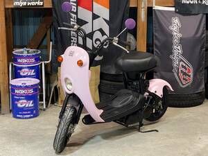 (茨城より)2766km セル付 CZ41A スズキ チョイノリ ピンク SUZUKI Choinori メットホルダー付 後期 負圧コックモデル【始動動画有り】