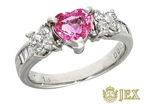 Pink Sapphire Pt900ピンクサファイヤ ダイヤモンドリング NO.126854