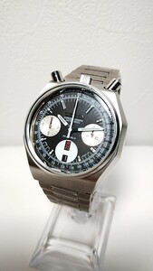 ◆CITIZEN◆ シチズン チャレンジタイマー 8110 ツノクロノ 逆パンダ 自動巻 クロノグラフ ブルヘッド オクタゴン ヴィンテージ 腕時計 黒